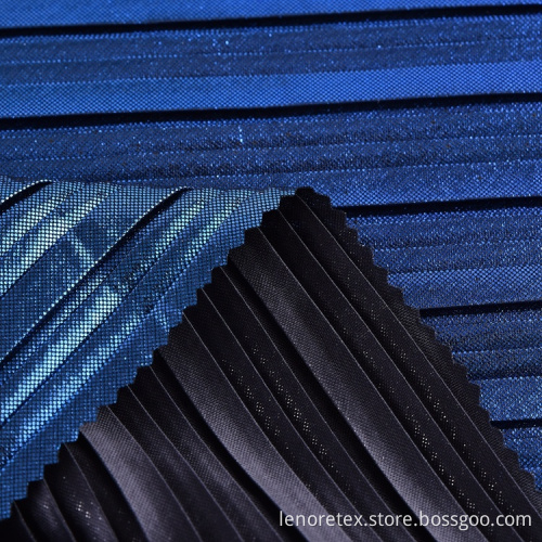 Polyester Knitted Gradient Color Foil Print Pleated Fabric